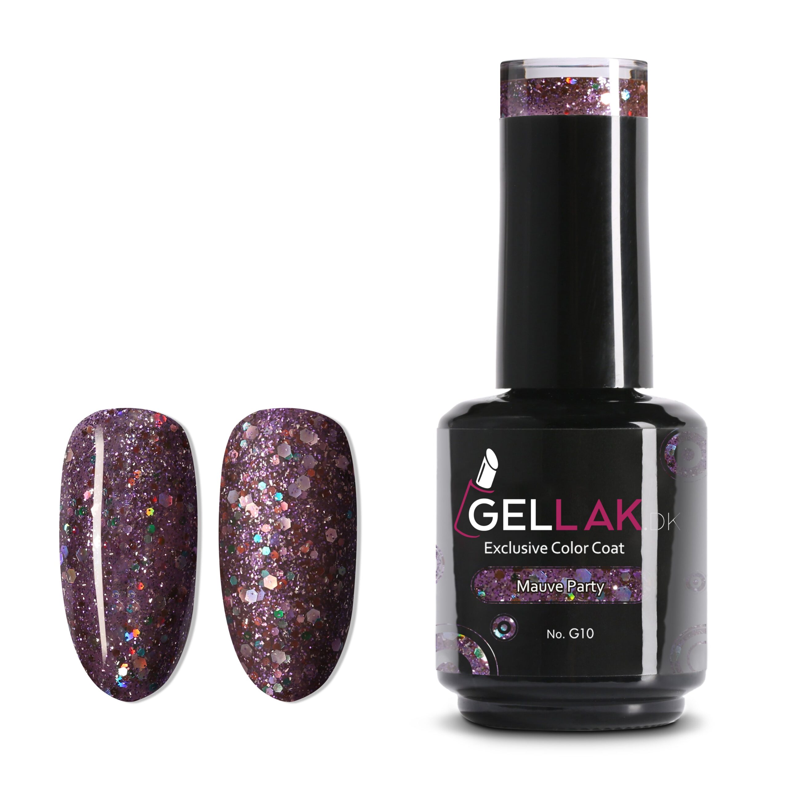 Lilla Glimmer Gel Neglelak Mauve Party G10 Gellak - Gellak.dk Thebeautylab