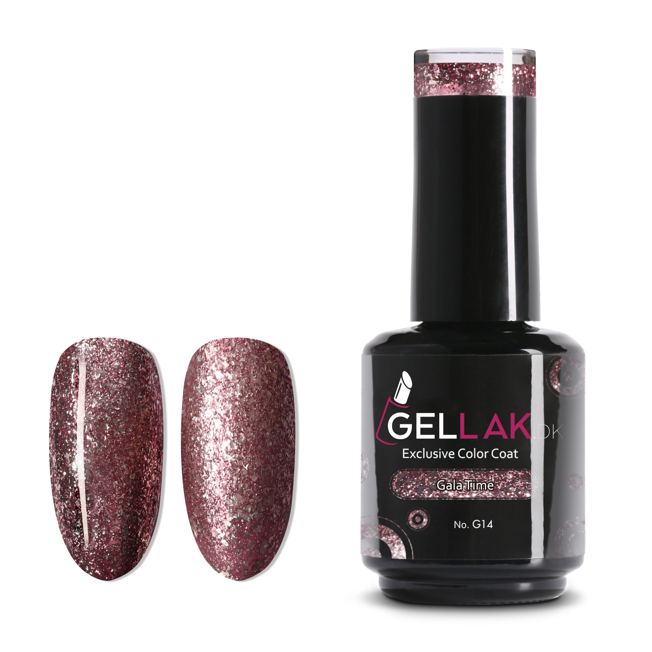 Rose Gold Glimm Gel Neglelak Er Gala Time G14 - Gellak.dk Thebeautylab