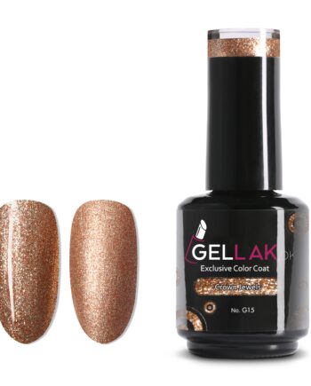 Guld Glimmer Gel Neglelak Crown Jewels G15 Gellak - Gellak.dk Thebeautylab