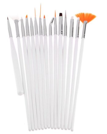 Hvid Penselsæt Pensler Perfekt Til Gellak Neglelak & Nail Art - Gellak.dk Thebeautylab