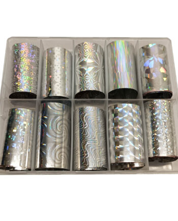 Neglefolie Sølv Holographic Motiver Transfer Neglefolie Nail Art - Gellak.dk Thebeautylab